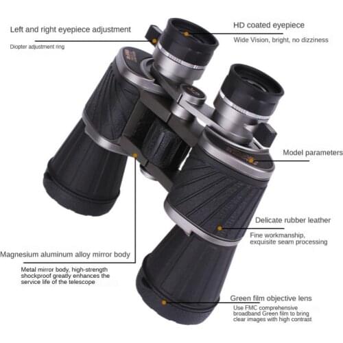 Binoculars Dual Tone 10X50Cr Binoculars High-Definition High-Definition Concert Travel Outdoor Low-Light Night Vision