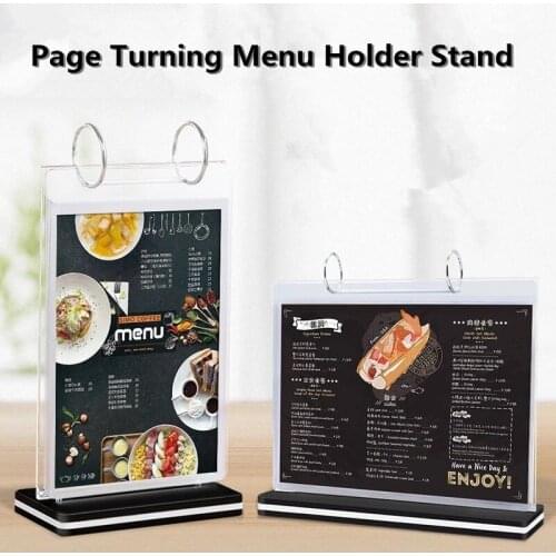 A4 Menu Holder Display Acrylic Sign Holder Note Holder Table Poster Stand Price Tag Holder Display Stand for Store Restaurant