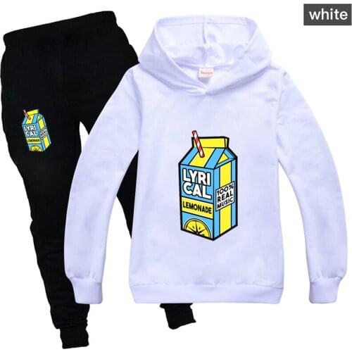 Baby Lyrical Lemonade Long Sleeve Pullover Hoodie and Black Pants Thanksgiving Outfits for Girls Boys Fall Winter Clothes Sets