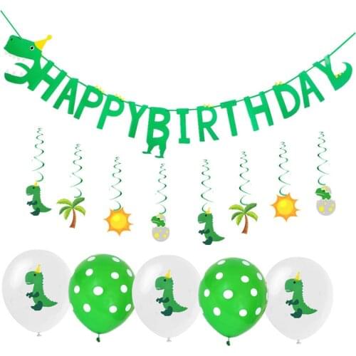 Dinosaur Banner Happy Birthday Dino Decor For Kids Boy Gifts Flag Baby Shower Boys Kids Safari Party Supplies Jungle