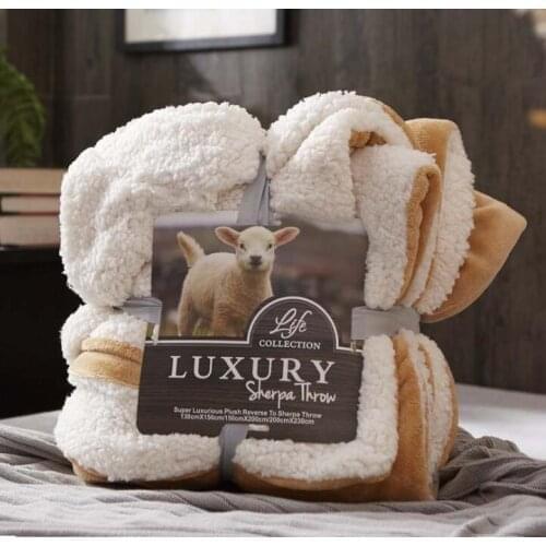 Lamb Fur Home Bedding Blankets Thick Winter Plush Plaid Bedspread Newborn Sleeping Quilt Outdoor Blankets