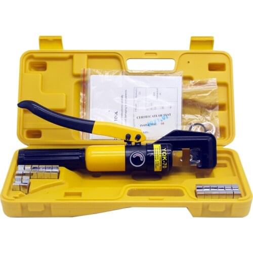 Alicate hidráulico crimpa YQK-70, ferramenta de compressão, 4-70 mm2, pressão de 5-6T para crimpagem de terminais em cabos, depó
