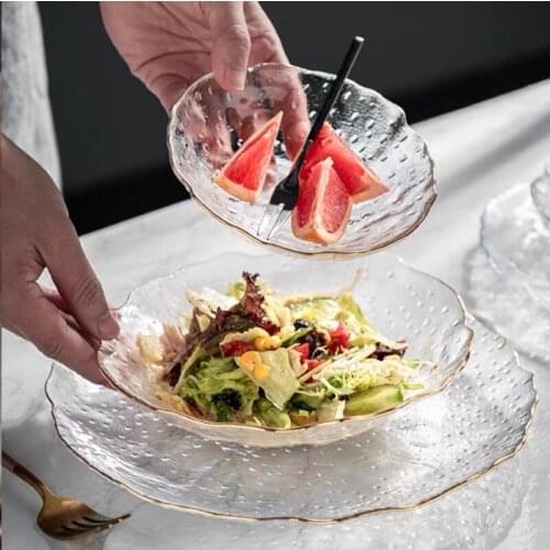 Fruit Plate Modern Small Fresh 빈티지 접시 INS Wind Phnom Penh Nordic Crystal Glass Plates Creative Snack Personalized Assiette