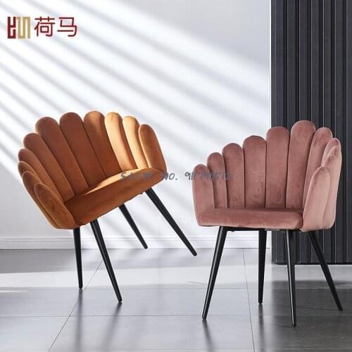 Homer Light Luxury Dining Chair Casual Makeup Stool Dressing Table Chair Home Backrest Nordic Italian Simple Bedroom Girl