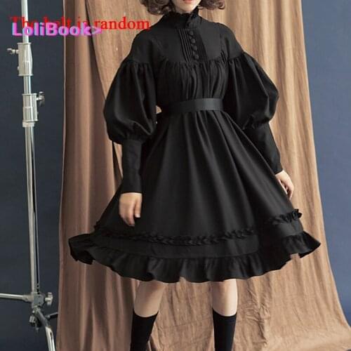 Gothic Lolita Dress Japanese Princess Dress Costume styl wiktoriański vestido gotico victoriano mujer платье черное готическо