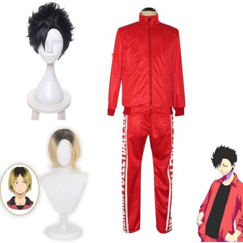 Haikyuu Kozume Kenma Cosplay Costume Kuroo Tetsurou Cosplay Wig Nekoma High School Spring and Autumn Volleyball Team Suit