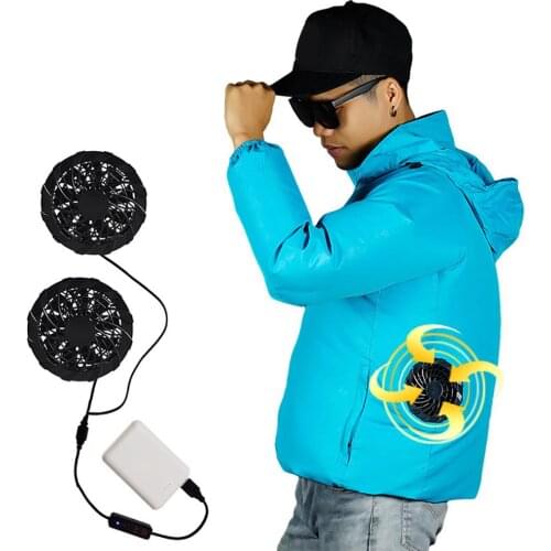 Spring Summer Fan Cooling Jacket Men Waterproof Air Conditioning Cooling Coat For Outdoor Fishing Anti Sun Coat Jacket With hood