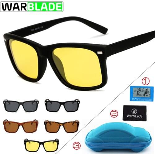 Men Polarized Sunglasses Yellow Night Vision Sun Glasses Safe Driving Bike Goggles Eyewear Cycling Bicycle Glass WarBLade