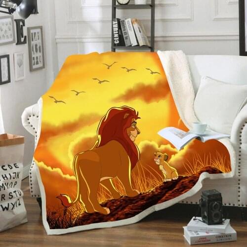 The Lion King Simba Blanket Cartoon Boy Bed Linens Throw Quilt for Children Kids Teen Gifts Bedding Super Soft Warm on Bed Sofa