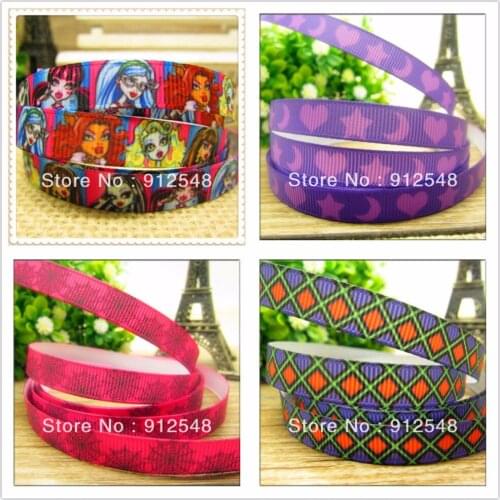 OOOT BAORJCT 3/8''(9mm) printed ribbon 10yards/lot Polyester Grosgrain ribbon gift package DIY hairbow accessories,,XMMD100