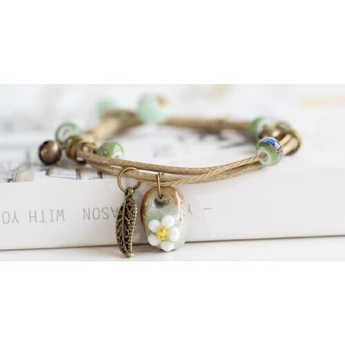Fashion Delicate Hand-Woven Ceramic Beads Bracelet Originality Chinese Style Bracelet Adorn Article Free Shipping #1251