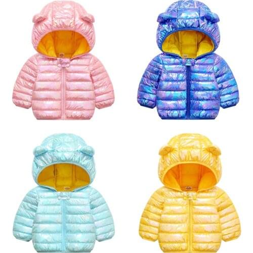 2021 Autumn Winter Toddler For Girls Warm Hooded Jacket Colorful Baby Boys Coat Thicken Kids Outerwear Snow cold Infant Clothes