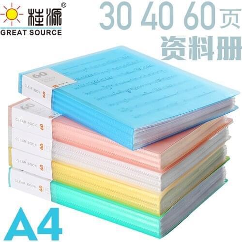 A4 Display Book Project Folder Presentation Book PP 80 Transparent Pockets Fancy Candy Color 1PC