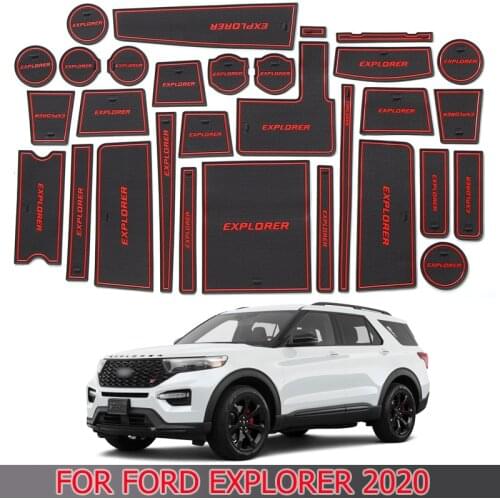 For Ford Explorer 2020 Door Groove Mat Car Interior Armrest Box Non-slip Mat Water Coaster