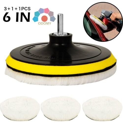 5 PCS 6 inch Car Auto Wool Bonnet Buffing Wheel Polishing Pad Buffer Polisher Pad esponja pulidora coche tampone lucidatura