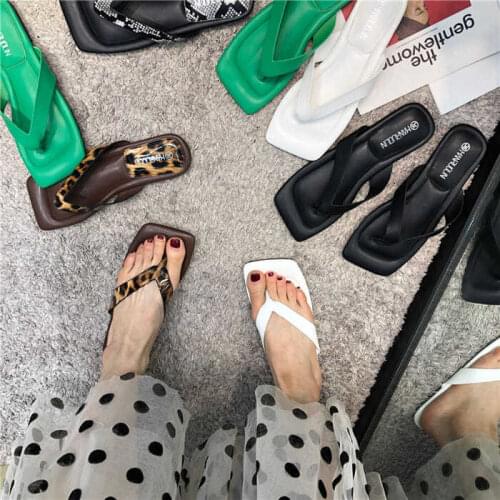 Apanzu Women flat Leopard Flip flops summer Casual Fashion trend Beach Ladies Breathable All-match non-slip Shoes Sexy Sandalias