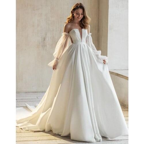 Wedding Sleeves White Detachable Bridal Bicep Long Sleeves White Point Tulle Wedding Puff Sleeves for Bridal Wedding Boleros