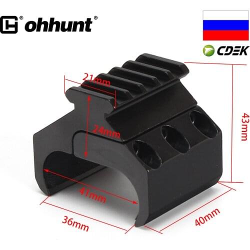 Ohhunt Hunting Tactical Picatinny Weaver Rail Adaptor Mount Aluminum Rifle Barrel Converter for Riflescope Laser Flashlight