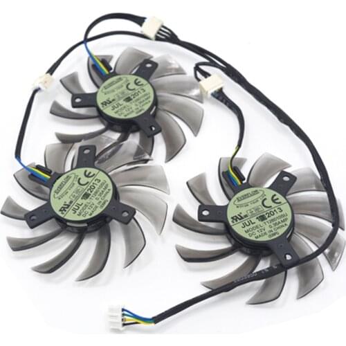 3Pcs/lot Graphics Card Fan T128010SU for GIGABYTE N6700C 6800C 7600C 7700C N960 970 980 GTX770 760 video card cooling