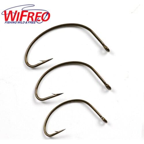Wifreo [200PCS] #2 #4 #6 Wide Gap Hook Fly Tying Worm Hooks Bronzed Color Fishing Hook Wholesale