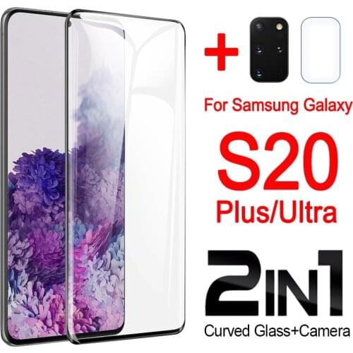 S20 Ultra Glass Protective for Samsung Galaxy S10 Plus Screen Protector S 20 Note 10 Lite with Camera Lens Tempered Glas 3D 2in1