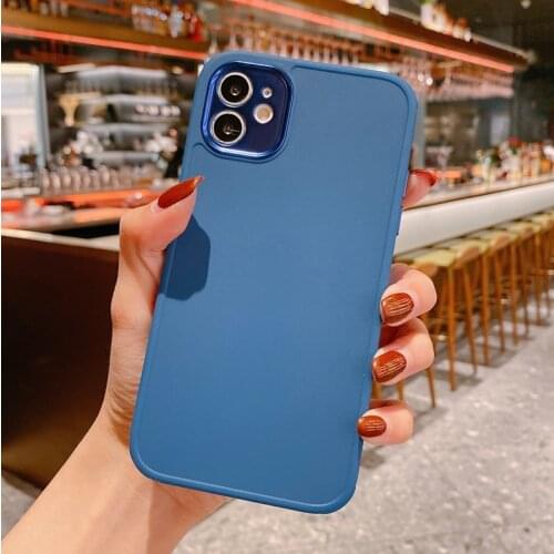 Gimfun Simple Solid Color Fall Proof Phone Case for iPhone 11 12 Mini Pro Max XS Max XR 7 8 Plus Removable Lens Protective Case