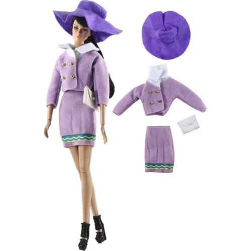 1 Set Fashion 11 "30 cm dolls clothes suit casual clothing toy doll purple clothes Accessories Clothes for Barbiese Doll
