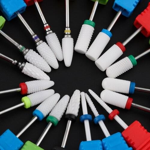 1PC Diamond Ceramic Nail Drill Bit Milling Carbide Carbide Burr Electric Diamond Head Manicure Pedicure Cuticle Clean Tool