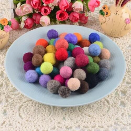 10pcs 2cm 100% Wool Wool Felt Balls Lovely Diy Round Wool Ball Colorful Pom Poms craft Supplies goods for handcraft Home Decro