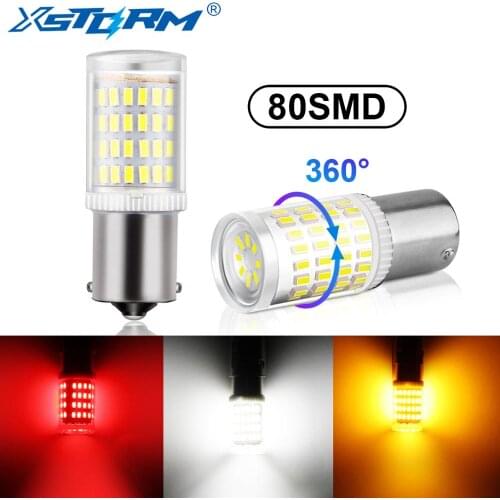 2Pcs 1156 BA15S Led 1157 BAY15D P21/5W P21W Led Bulb R5W R10W 80SMD Car Turn Signal Lights DRL Brake Reverse Lamp 12V White