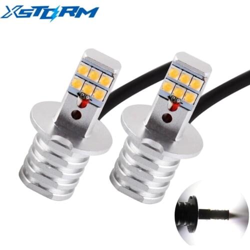 2Pcs H3 Led Bulbs SHARP Chip Led White 12-SMD 750LM DRL Daytime Running Lights Fog Lights Auto Leds Car Light Source Lamp 12V