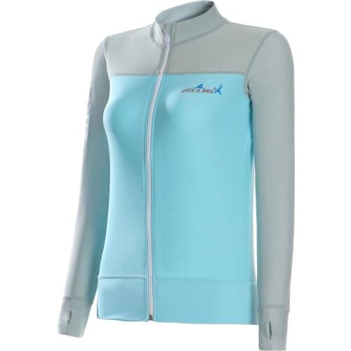 2017 Long Sleeve Surf Swim Rash Guard Swimwear Women Patchwork Diving Swimming Shirt Sun-Protective Rashguard