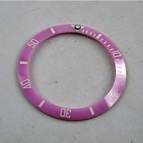 38mm Pink ceramics bezel white marks fit for 40mm SUB GMT mens watch-Q11
