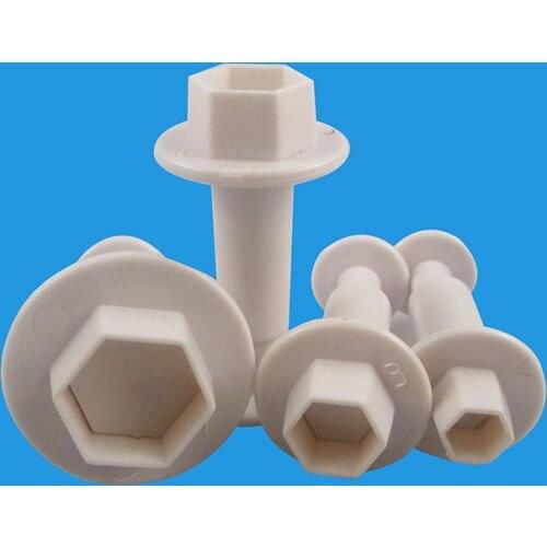 4Pcs/Set Geometry Cookie Cutter Plastic Hexagon Sugarcraft Decorating Fondant Cutter Biscuit Mold Icing Sugar Baking Tools