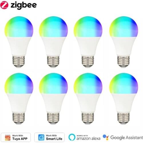 9W Zigbee 3.0 Smart LED RGBW Bulb E27 Light Lamp For Tuya Smart Life APP Automation Work With Alexa Google Home Smartthings