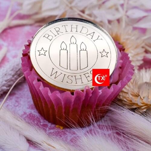 Acrylic Mini Happy Birthday Cake Toppers Star Candle Baking Cake Toppers for Kids Birthday Party Cupcake Decoration Supplies New