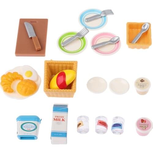 25/31Pcs/Bag Mini Food Toys Pot Fork Playing House Doll Accessories DollHouse Kitchen Tableware Model 1:12 Miniature Cookware