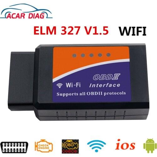 Free Shipping OBD2 WIFI ELM327 V 1.5 Scanner for iPhone IOS Auto OBDII Scan Tool OBD 2 ODB II ELM 327 V1.5 WIFI ODB2 autoscanner