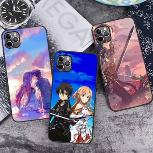 Sword Art Online Phone Case for iPhone 7 8 11 12 Pro X XS XR Samsung A S 6 7 9 10 51 70 mobile bags