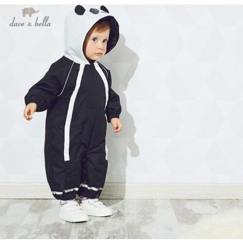 DB15552 dave bella winter new born baby unisex fashion cartoon padded jumpsuits infant toddler clothes children romper 1 piece