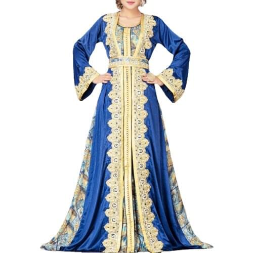 Dubai Turkish Muslim Robe 2021 New Ladies Middle East Printed Dress Bohemian Style Tassel Moroccan Kaftan Islamic Robe