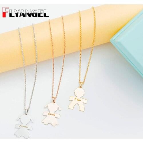 FLYANGEL Personalized Baby Boy and Girl Charm With Name,Necklace for Mother Grandma,New Mom Perfect Gift Baby Shower Gift