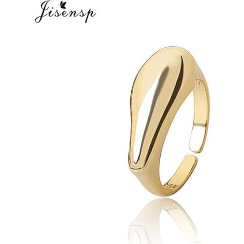 Jisensp Irregular Waterdrop Rings Trendy Simple Geometric Handmade Jewelry for Women Men Couple Adjustable Finger Rings Gift