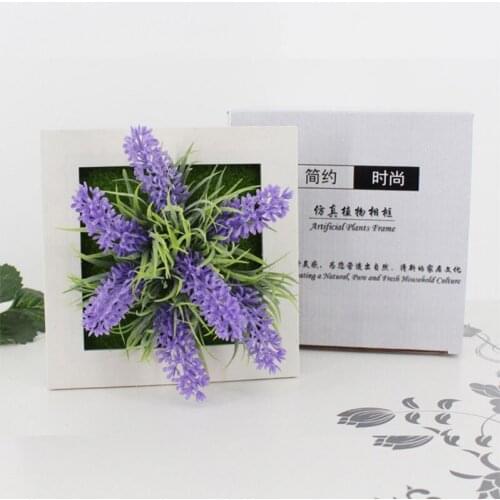 Creative 3D Handmade Metope Succulent Plants Imitation Wood Photo Frame Wall Decoration Artificial Flowers Home Decor Supplies