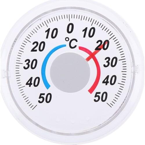 Round Plastic Door and Window Thermometer Outdoor Door Window Thermometer Pointer Type Cold and Heat Watch