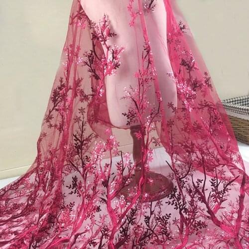 Sequins Embroidery French Net Lace Fabric 3D flower Tulle Lace African Lace Fabric for wedding Nigerian Party dress