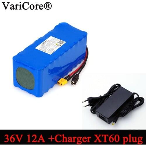 VariCore 36V 12Ah 18650 Li ion Battery pack 10S4p Balance car Motorcycle Electric Car Bicycle Scooter with BMS+2A Charger