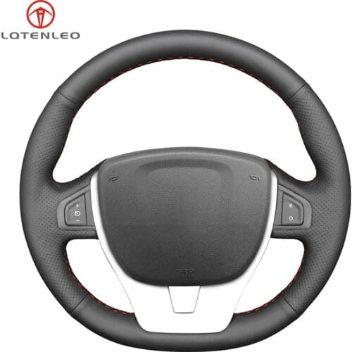 LQTENLEO Black Artificial Leather Hand Car Steering Wheel Cover For Renault Scenic 3 2013 2014 2015 Laguna 3 Coupe 2007-2015