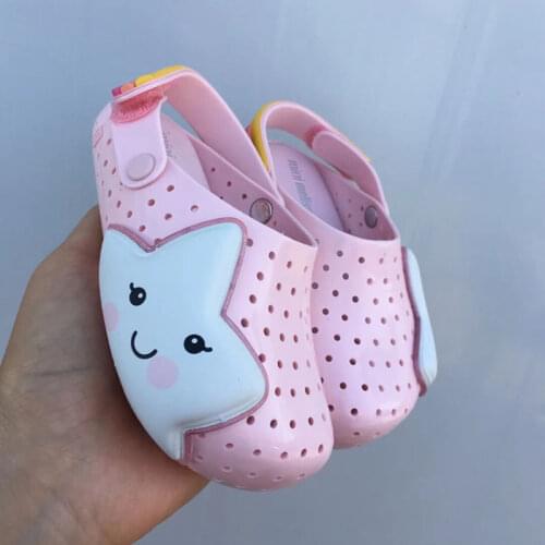 2021 Mini Melissa Girls hole Sandals Fashion Slippers Children Beach Breathable Non-Slippery High Quality Summer Sandal MN018