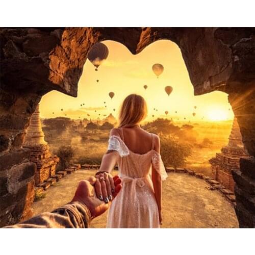 DIY PBN Arcylic Painting Romantic People Pictures By Numbers On Canvas Framed Wall Pictures Art For Living Room Home Decoration